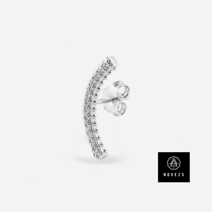NOVE25 mono Orecchino argento e Zircone - immagine 4