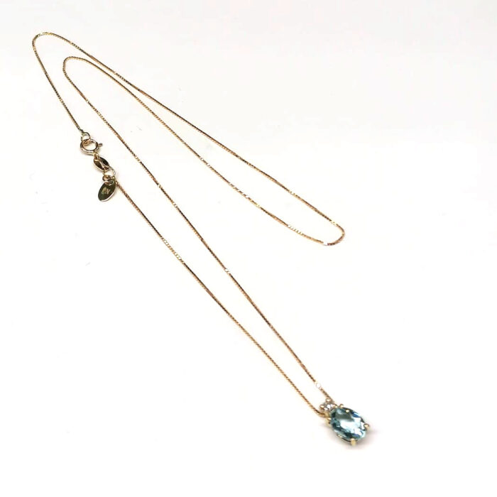 PN Pendente Acquamarina e Diamante oro giallo 18k - immagine 2