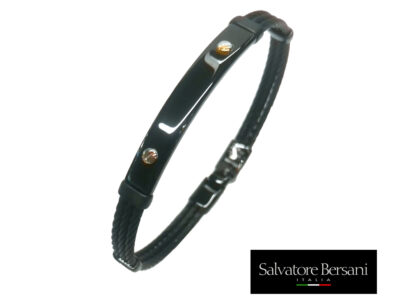 S_Bersani Bracciale rigido acciaio Blue e Oro 18K
