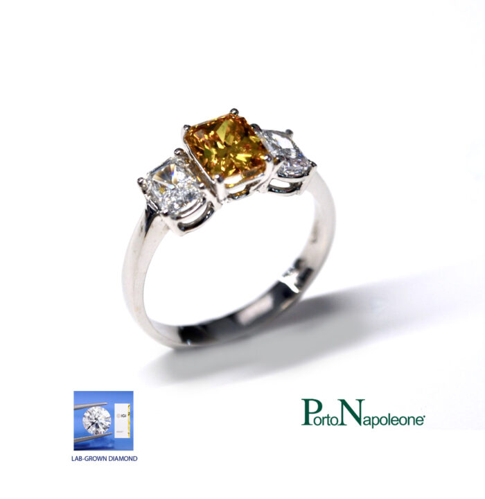 Ring Lab_Grown Orange Fancy Diamond 1.04ct