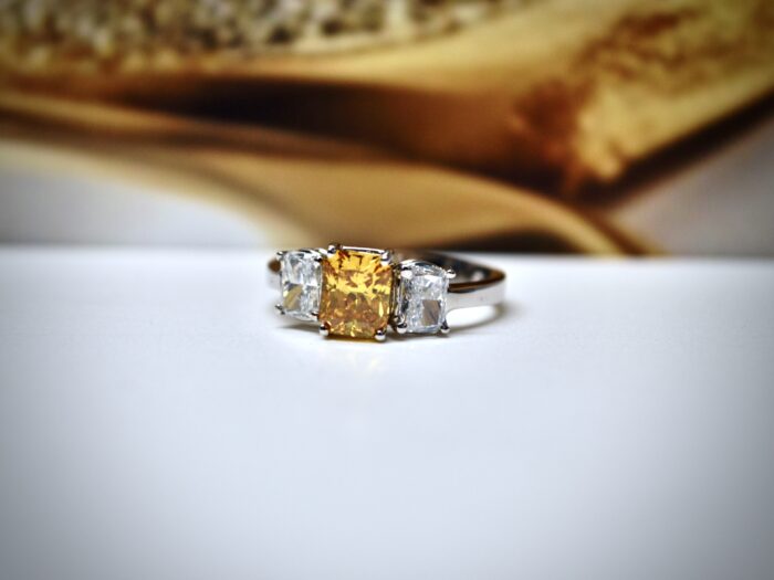 Ring Lab_Grown Orange Fancy Diamond 1.04ct - immagine 3
