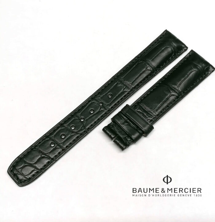 Baume&Mercier Cinturino nero opaco alligatore, 18mm