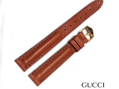 Gucci Cinturino pelle nasturale Gold, 13mm