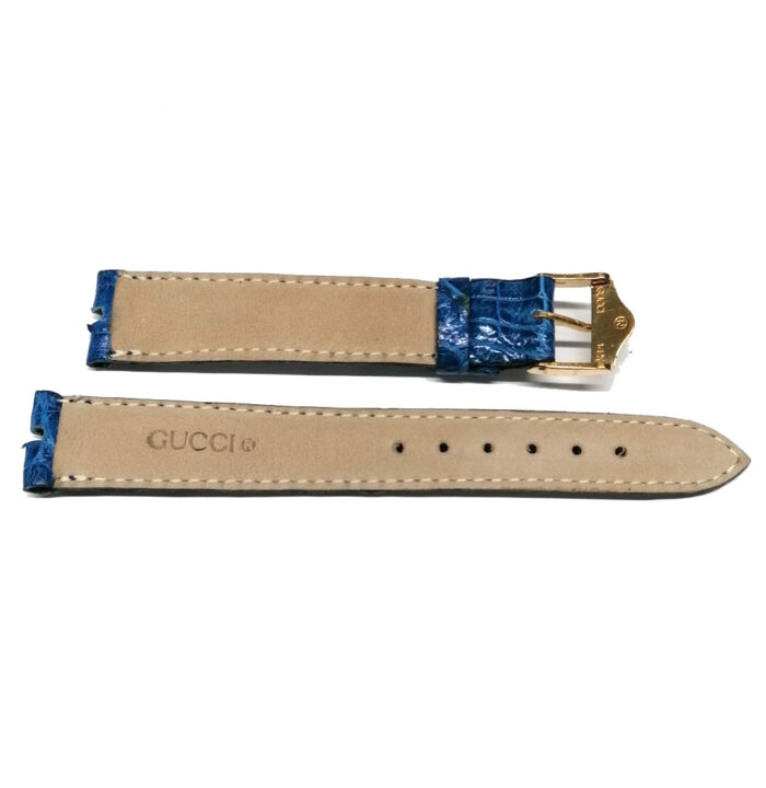 Gucci Cinturino pelle Blue stampa cocco, 16mm - immagine 4
