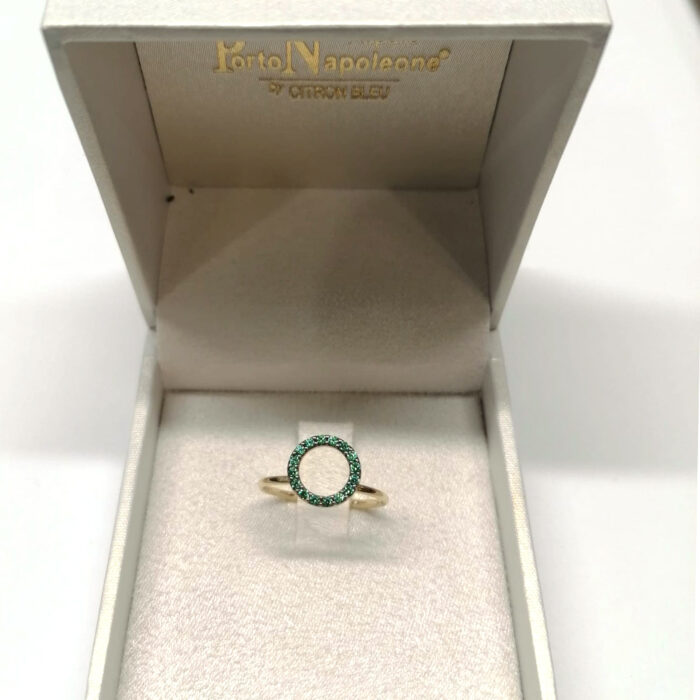 PN Anello green stones oro giallo 18K - immagine 4