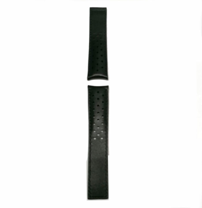 TAGHeuer Cinturino pelle opaco nero traforato, 20mm - immagine 4