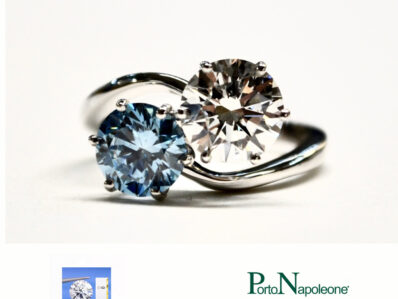 Toi&Moi Ring Lab_Grown Diamonds with Blue Fancy, IGI