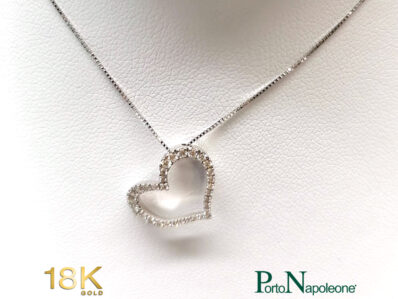 PN Pendente Cuore Diamanti oro bianco 18k