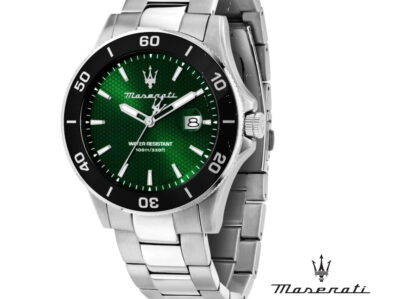 MASERATI orologio Competizione, acciaio, verde, 43mm