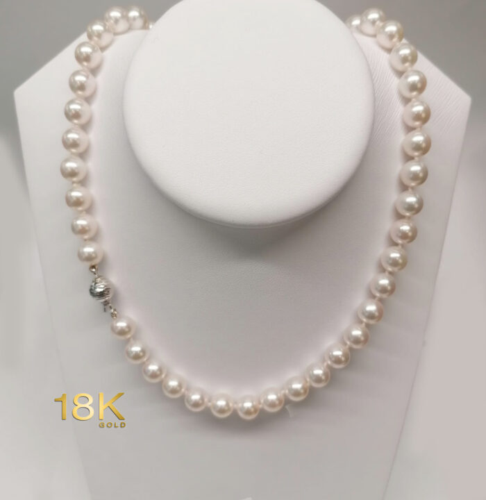 Collana Perle Coltivate Akoya 8,0/8,5mm , 45cm