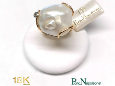 Anello Oro giallo 18K con Perla Austrialiana, 15size