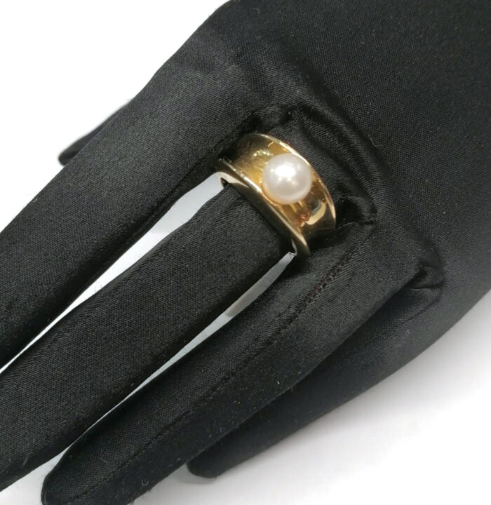 Anello Oro giallo 18K con Perla Akoya, 14size - immagine 5