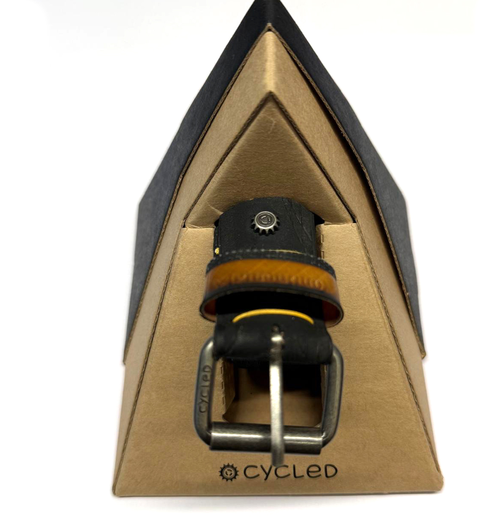 Cycled Cintura riciclata ed ecologica, Black, 130 X 3,0Cm