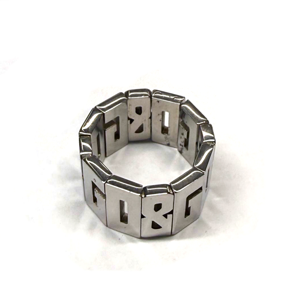 D&G Anello acciaio lucido con loghi, 15mis - immagine 4