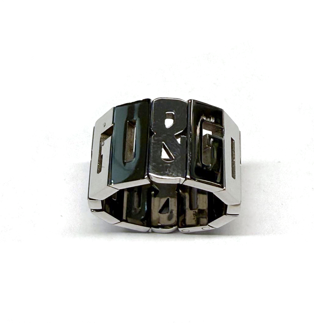 D&G Anello acciaio lucido con loghi, 15mis - immagine 7
