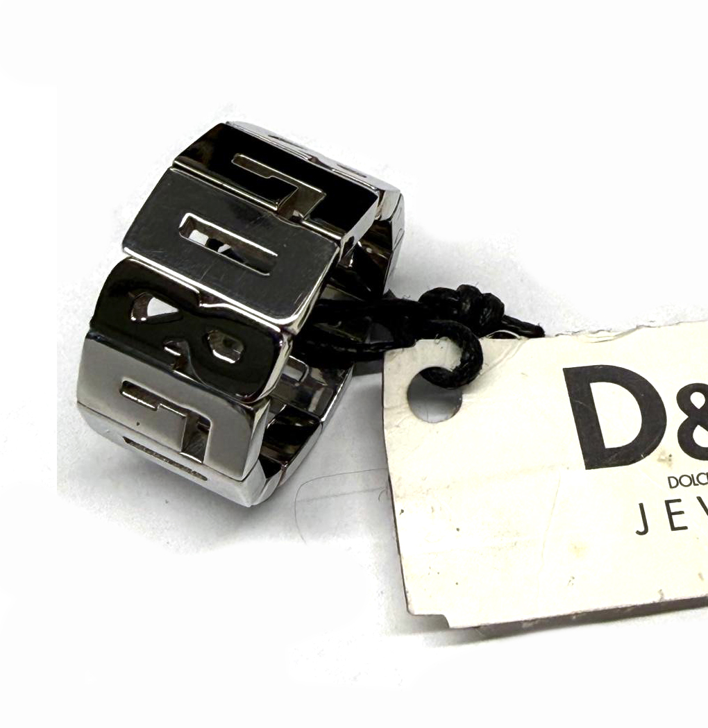 D&G Anello acciaio lucido con loghi, 15mis - immagine 2
