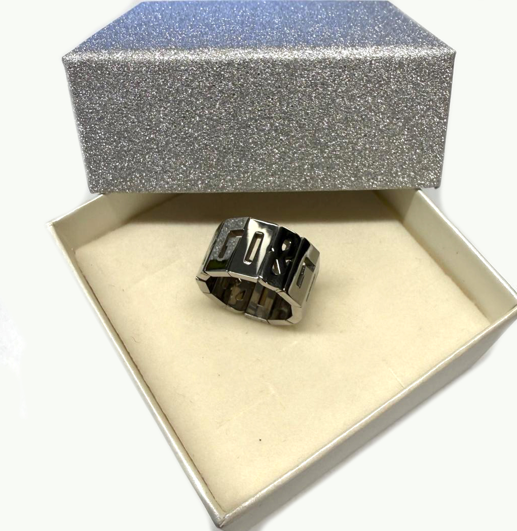 D&G Anello acciaio lucido con loghi, 15mis - immagine 5