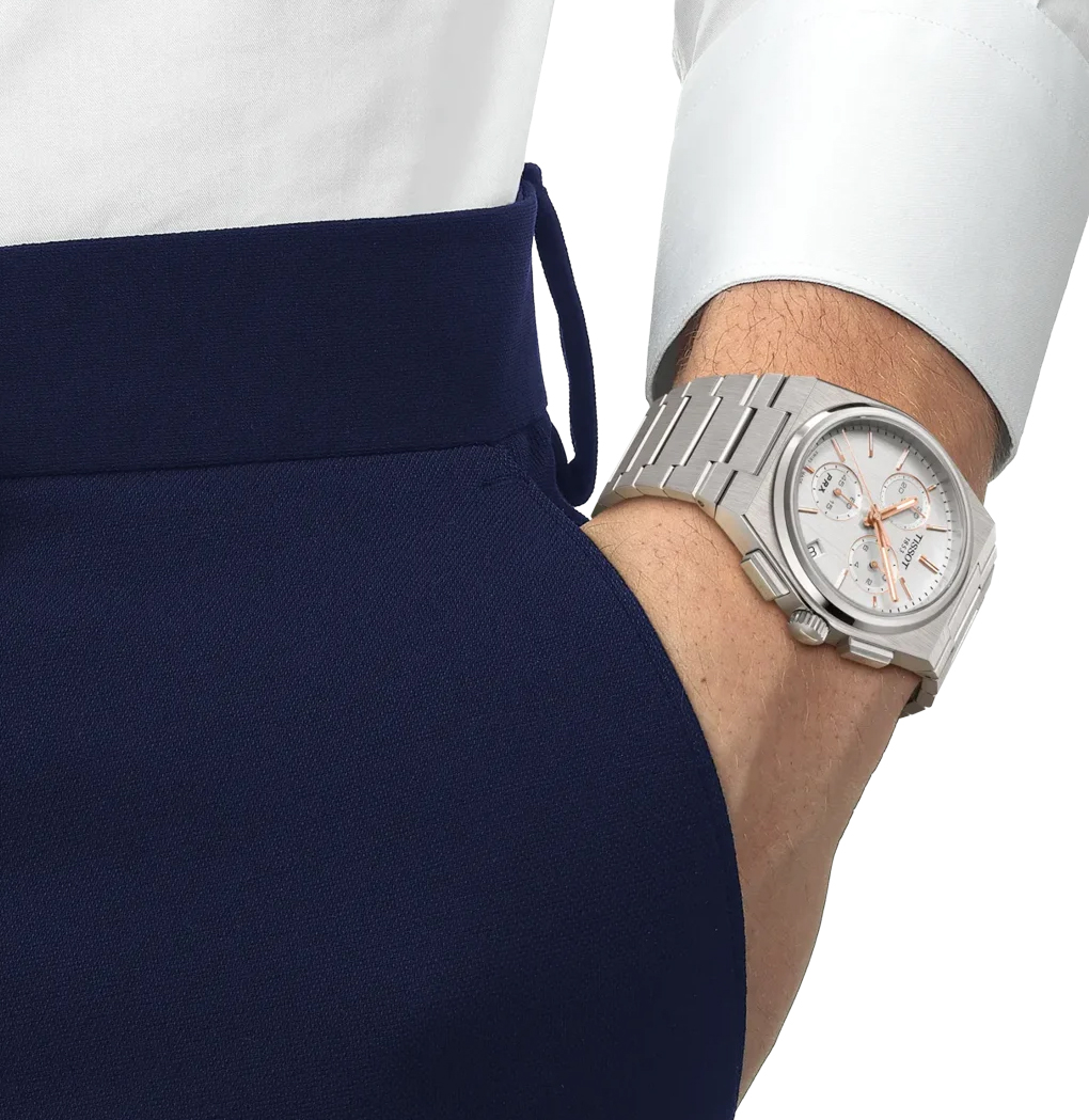 TISSOT PRX Crono Quartz, Silver, 41mm - immagine 5