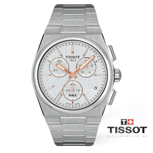 TISSOT PRX Crono Quartz, Silver, 41mm